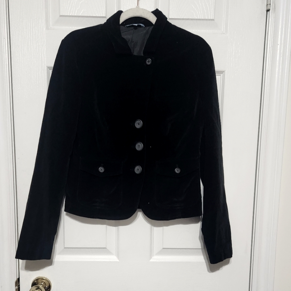 Faux Velvet Blazer